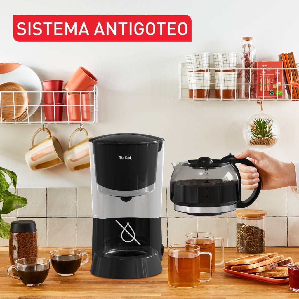 Cafetera goteo Tefal CM171810, 15 tazas, negra