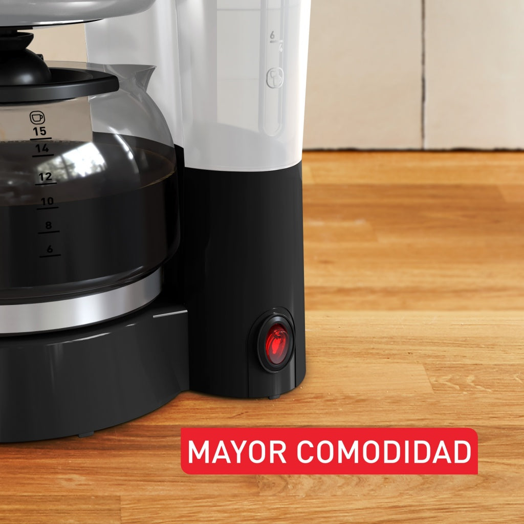 Cafetera goteo Tefal CM171810, 15 tazas, negra