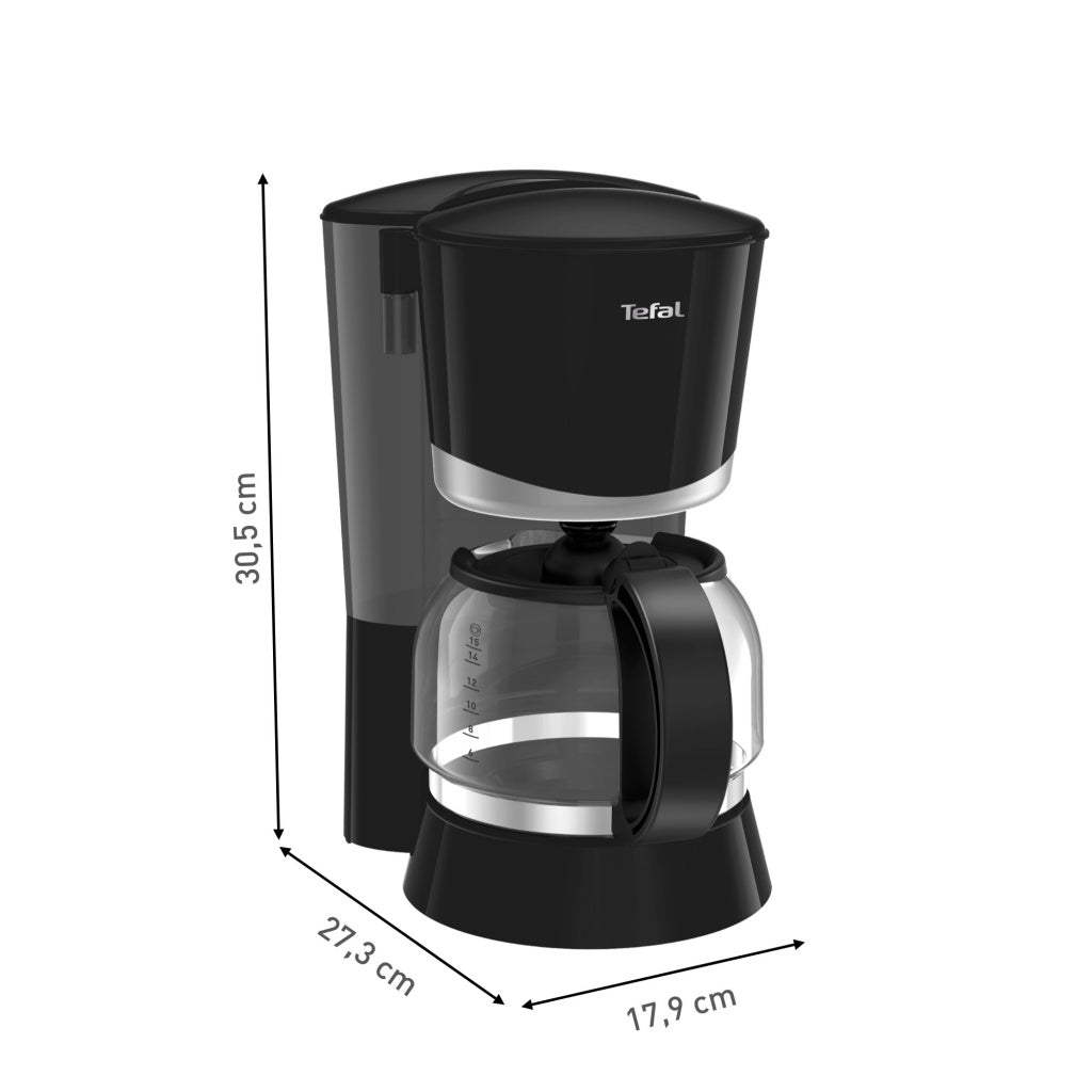 Cafetera goteo Tefal CM171810, 15 tazas, negra