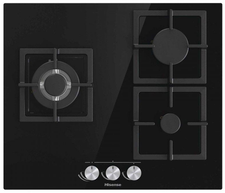 Encimera Hisense GG633B, 3 fuegos, 60cm, Cristal G