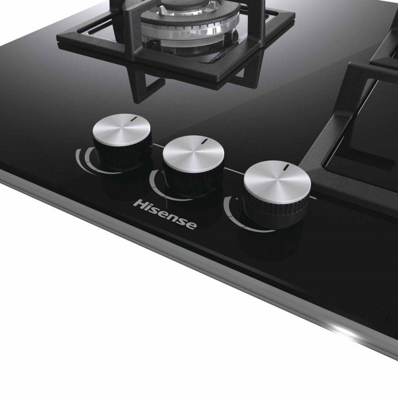 Encimera Hisense GG633B, 3 fuegos, 60cm, Cristal G