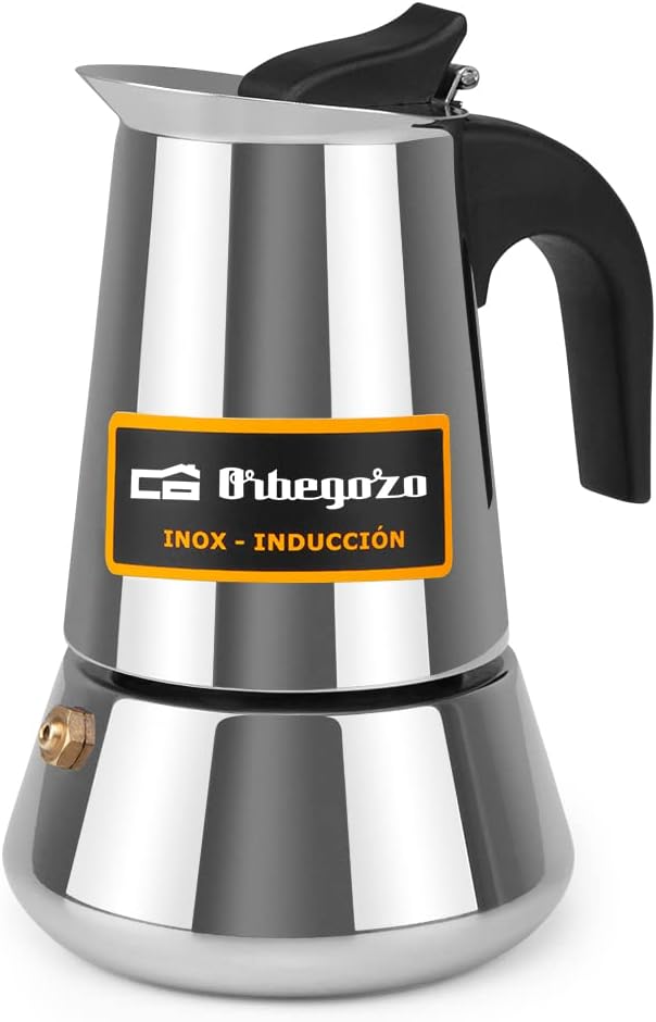 Cafetera Orbegozo KFI260, 2 tz, Inox, induccion