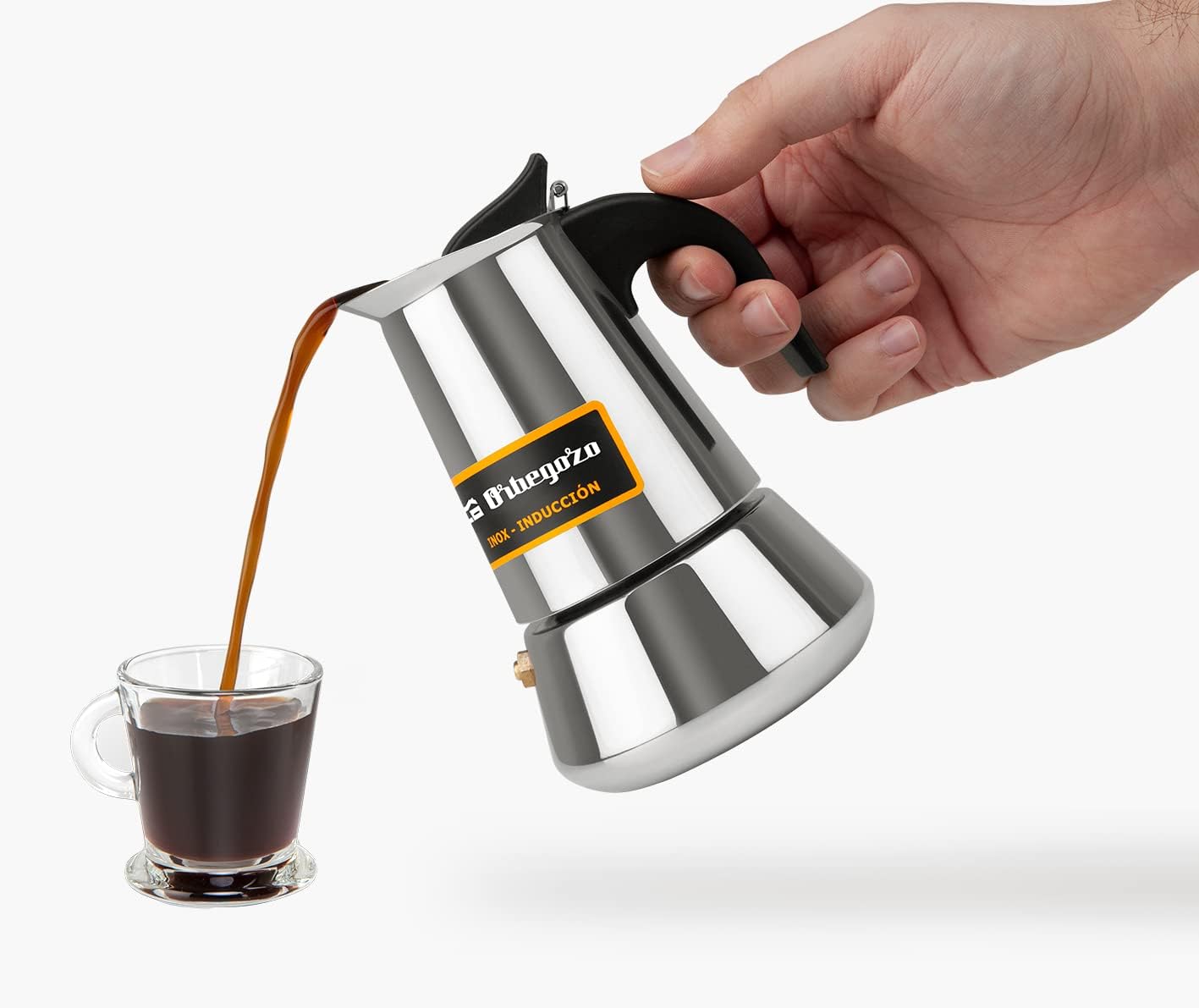 Cafetera Orbegozo KFI460, 4 tz, Inox, induccion