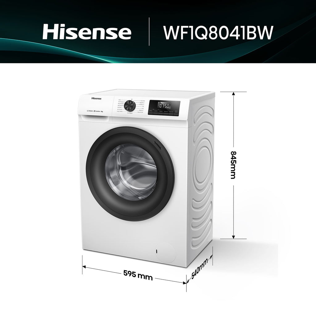 Lavadora Hisense WF1Q8041BW, 8kg, 1400rpm, A, Blanca