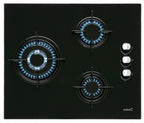 Encimera Cata CI6021BK, Cristal, 3 fuegos, Negra