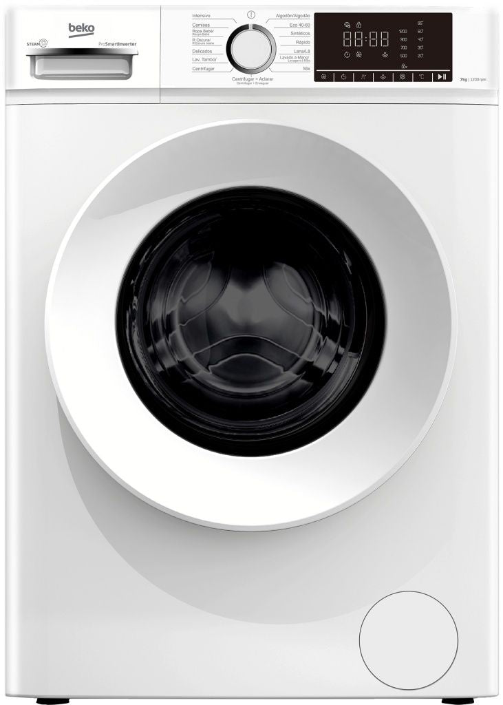 Lavadora Beko B1XW752WSPT, 7kg, 1200rpm, Blanca