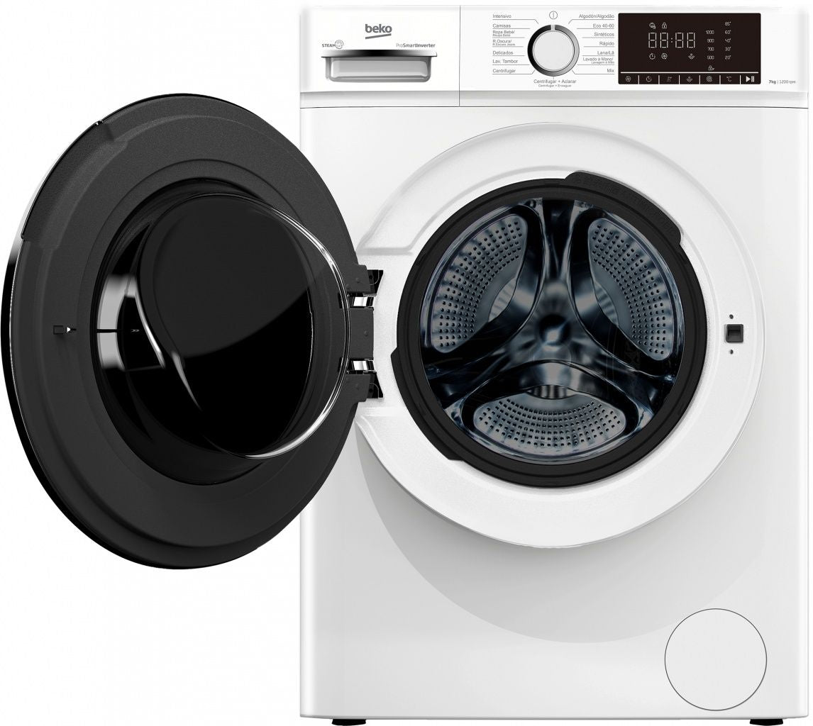 Lavadora Beko B1XW752WSPT, 7kg, 1200rpm, Blanca