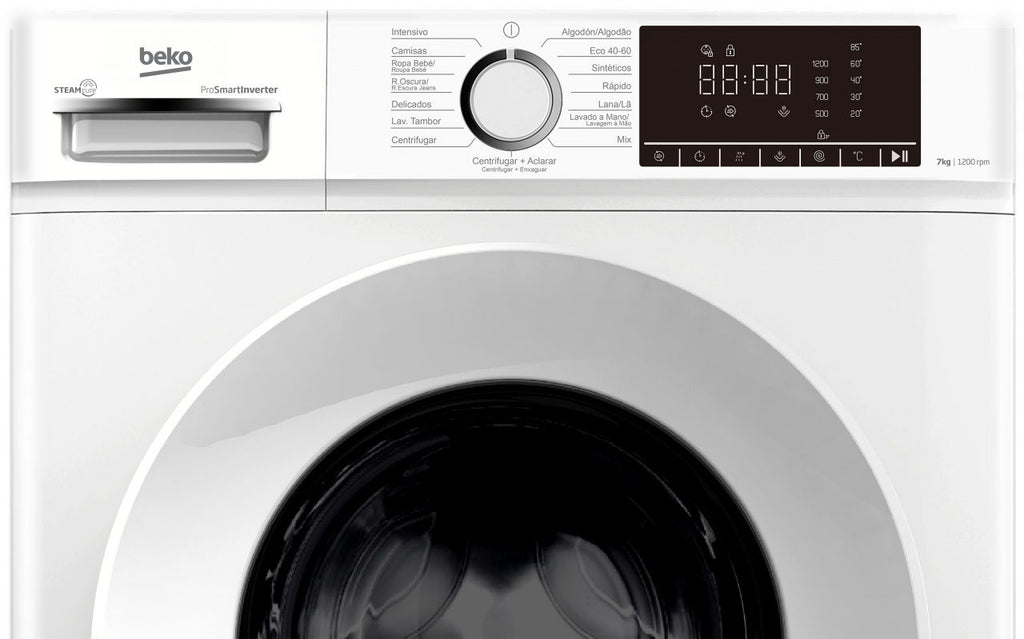 Lavadora Beko B1XW752WSPT, 7kg, 1200rpm, Blanca