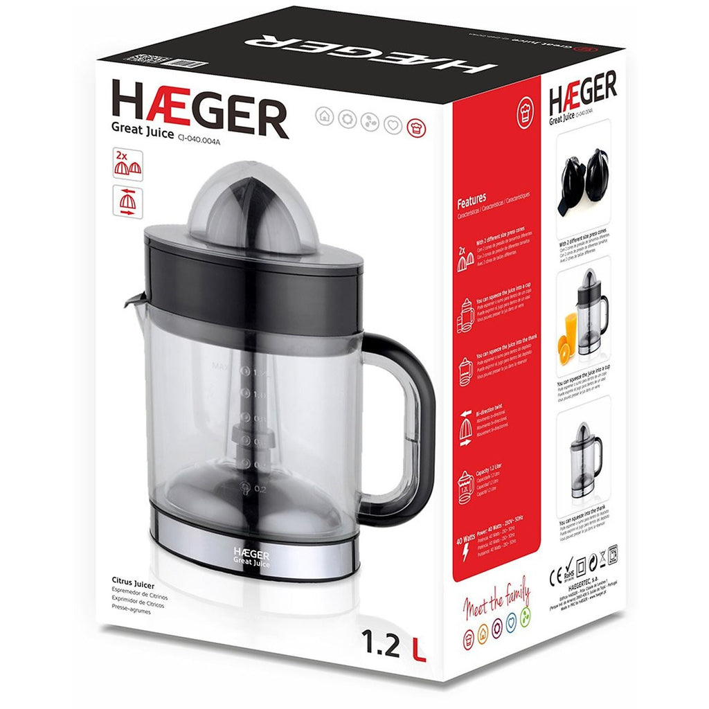 Exprimidor Haeger CJ040004A, great juice 1.2 litro