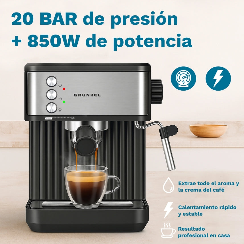 Cafetera Espresso Grunkel CAFPRESSO20AROMA, 20bar