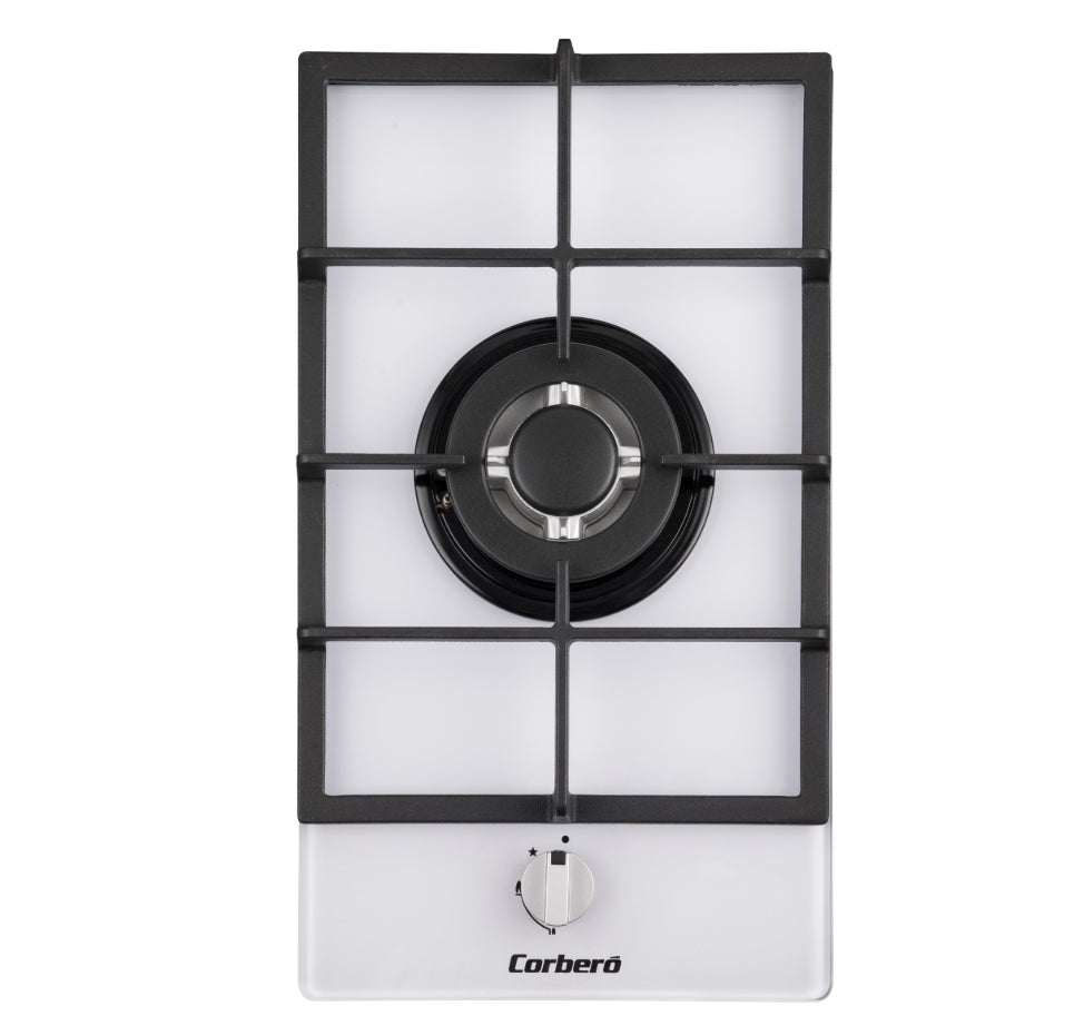 Encimera Corbero CPCGY121DWCI, 1f, Cristal Blanco