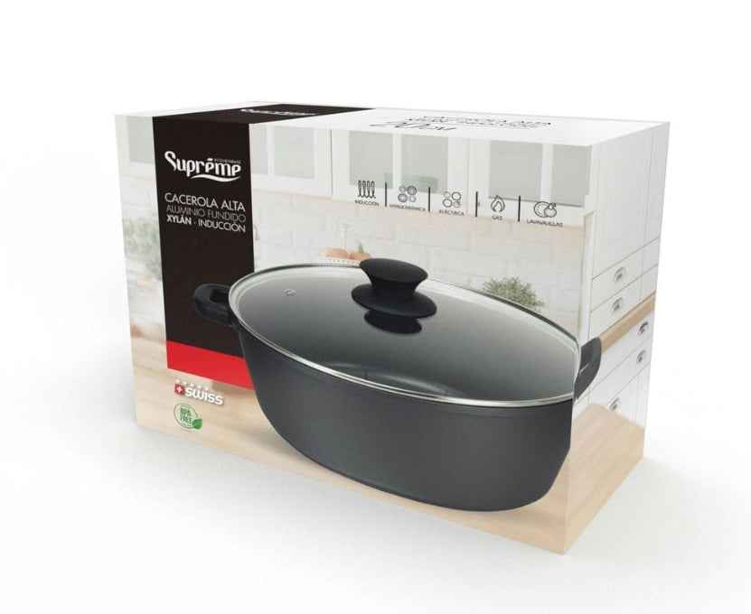 CACEROLA ALUMINIO FUNDIDO BLACK ALTA XYLAN 24CM